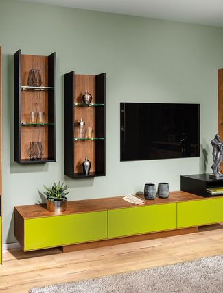 Wohnwand mit Vitrine