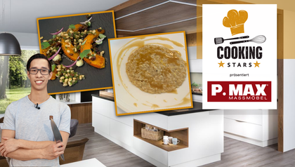 Hokkaido-Kürbis trifft auf italienisches Risotto