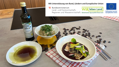 Nussiges Kernöl, Käferbohnen, saurer Saibling