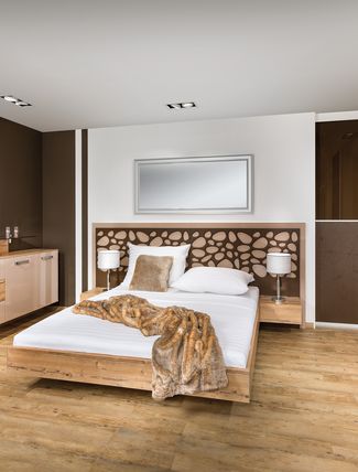 Schlafzimmer mit Kufenbett