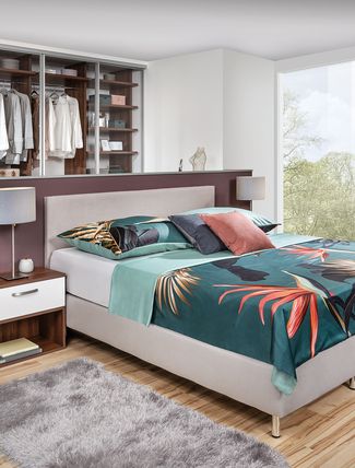 Bettanlage mit Einbauschrank