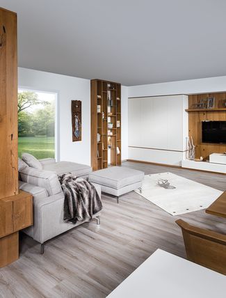 Wohnzimmer mit Raumteiler