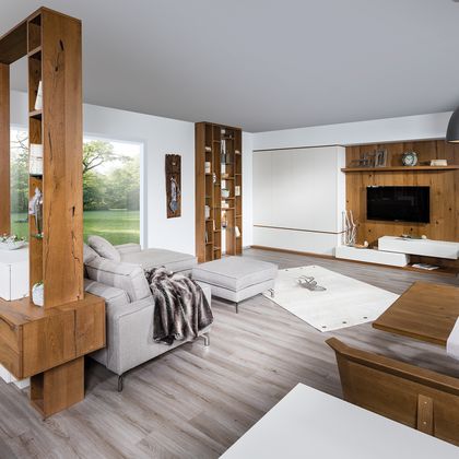 Wohnzimmer mit Raumteiler
